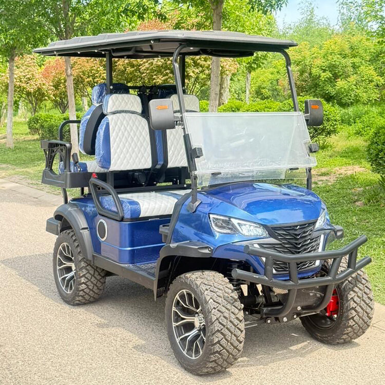 Blue 2+2seater golf cart by Alberta Trail Force Motorsports