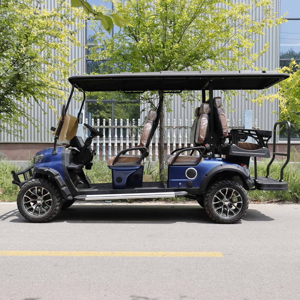 Blue 4-seater golf cart Alberta Trail Force Motorsports