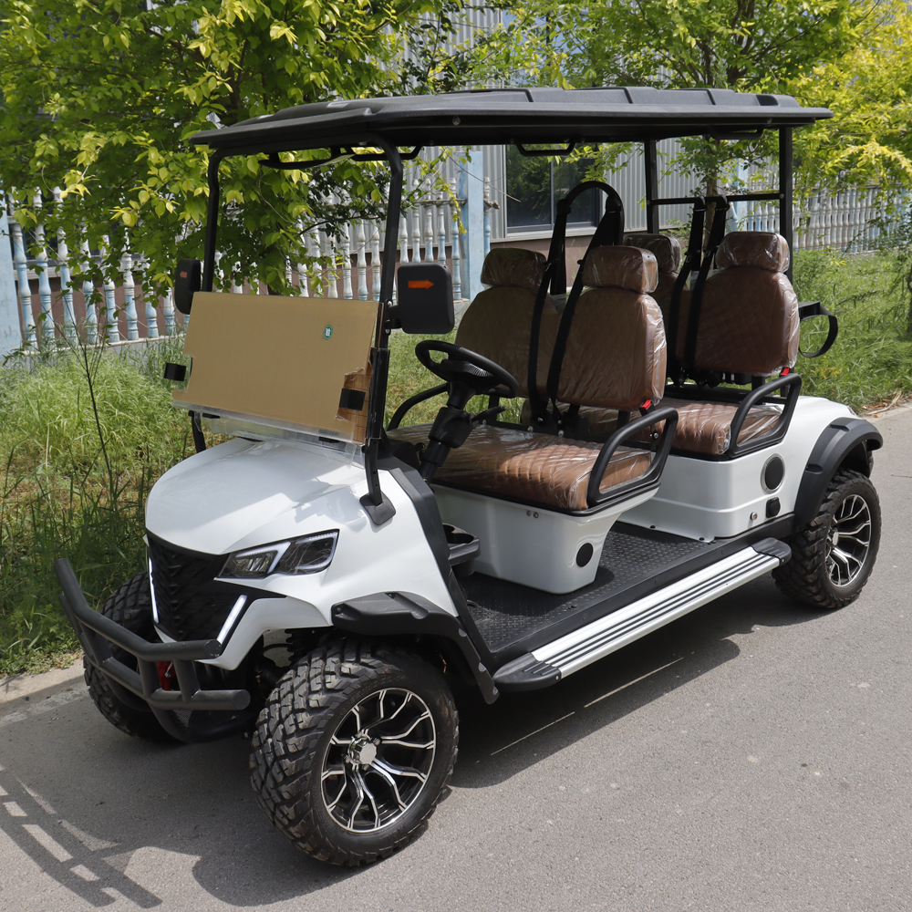 White 4 seater golf cart with leather interior for sale Alberta