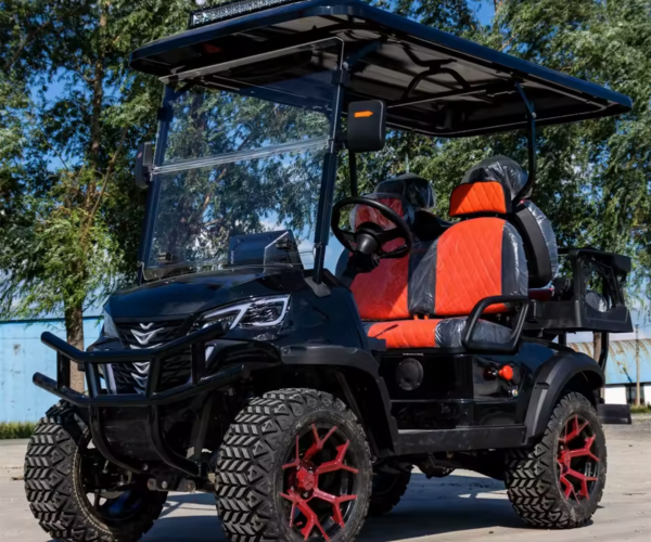Orange golf cart interior Alberta